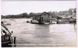 Maine Postcard RPPC Kennebunkport Boats From Bridge Real Photo - £5.69 GBP