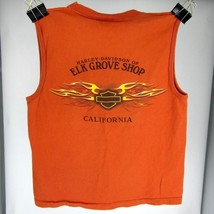 Harley-Davidson Motorcycle T-Shirt M ELK GROVE SHOP CA SKULL SLEEVELESS USA - £11.07 GBP