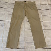 J. Crew The Drifts Mens Size 36x32 Chino Khaki Pants Casual Flat Front - £15.53 GBP