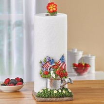 4th Of July Americana Floral Watering Can Standing Kitchen Paper Towel Holder - £15.09 GBP