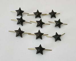 Lot of 10 USSR Army Lieutenant Epaulet Rank Star metal pin Black Ribbed ... - £5.28 GBP