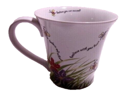 Mary Kay 12oz Bumble Bee BELIEVE You Can Succeed Coffee Tea Cup Mug Retired - £6.38 GBP