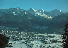 Vintage Postcard Interlaken Sweden Snow Covered Alps Posted - £1.55 GBP