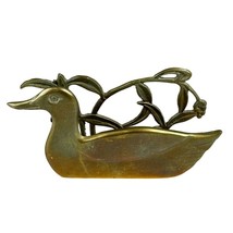 Vintage Brass Duck in Grass Napkin Holder - $28.04