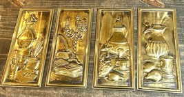 *Copper Wall Art Copper Relief Wall Hangings 3D MCM Old World Holland Set Of 4 - £75.93 GBP