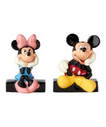 Walt Disney Mickey &amp; Minnie Sitting Ceramic Salt and Pepper Shakers Set NEW - £19.04 GBP
