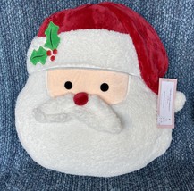 New C UPC Akes &amp; Cashmere Santa Claus Face Pillow Christmas Holiday Red 18” X 18” - £48.06 GBP