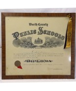 Worth County Iowa Public School Diploma 1917 Vintage  17 3/4&quot; x 16&quot;  Framed - $48.01