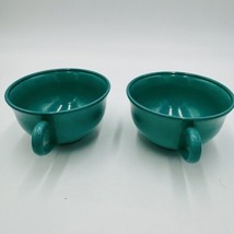 Hazel Atlas Ovide Tempo Teal Milk Glass Tea Cup 1950&#39;s EUC - $31.50
