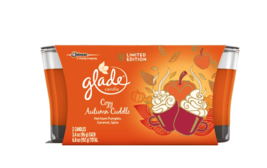 Glade Scented Glass Candle, Cozy Autumn Cuddle, (Pack of 2 - 3.4 Oz. Each) - £19.72 GBP