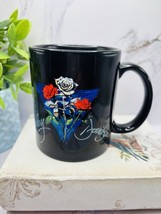 Vintage Harley Davidson Floral Roses 3D Logo Black Coffee Cup Mug Cerami... - $14.48