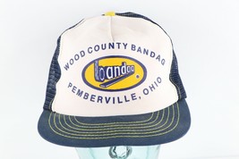 Vintage 70s Wood County Bandag Tire Shop Spell Out Trucker Hat Cap Snapb... - £30.29 GBP