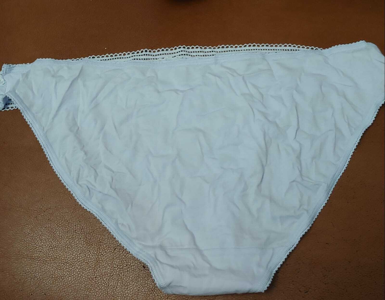 Ladies Ex M&amp;S Light Grey Super soft LaceTrim Cotton Rich HighLeg Knicker... - $6.80