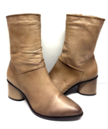 MIZ MOOZ  SOFT LEATHER BOOTS SIDE ZIP  GORE BEIGE 37EU / 7US NEW # Z-119 - $2,735.37 MXN