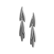 Oxidized Sterling Silver Rosemary Sprig Drop Earrings - £49.38 GBP
