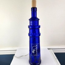Fenwick Wine Cellars Cobalt Blue Lighthouse Shaped Light Up Glass Bottle... - $28.70
