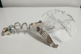 Set of 3 Oneida Art Glass AMARYLLIS Reclining Bud Vases w/ Silverplated ... - $41.58