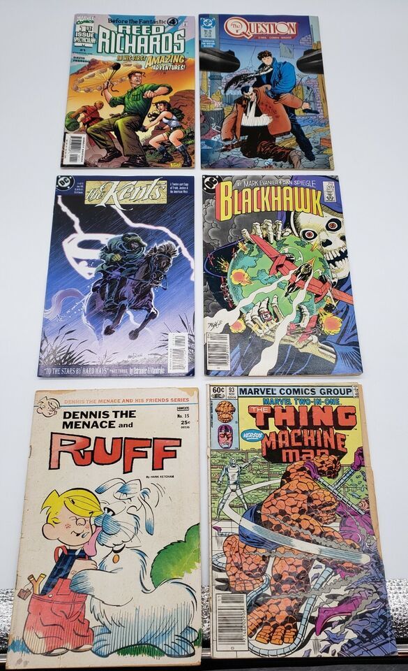 Lot of 12 Marvel DC Fawcett Comic Books - Reed Richards BlackHawk The Thing - $24.88