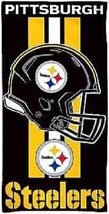 NFL Pittsburgh Steelers Vertical 3 Stripes Helmet Center Beach Towel 30&quot;x60&quot; - £20.77 GBP
