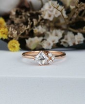 0.80Ct Princess Cut Dimond Wedding Engagement Ring 14K Rose Gold Finish - £66.97 GBP