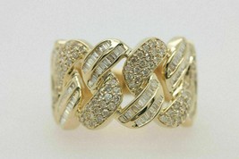 2 Karat Runde Künstlicher Diamant Kubanische Verbindung Stil Herren Ring 14K - £99.42 GBP