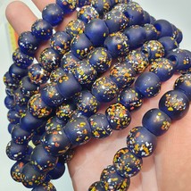 Collana di perle di vetro caramellato blu cobalto vintage Trade CND-B1 - $871.27 MXN