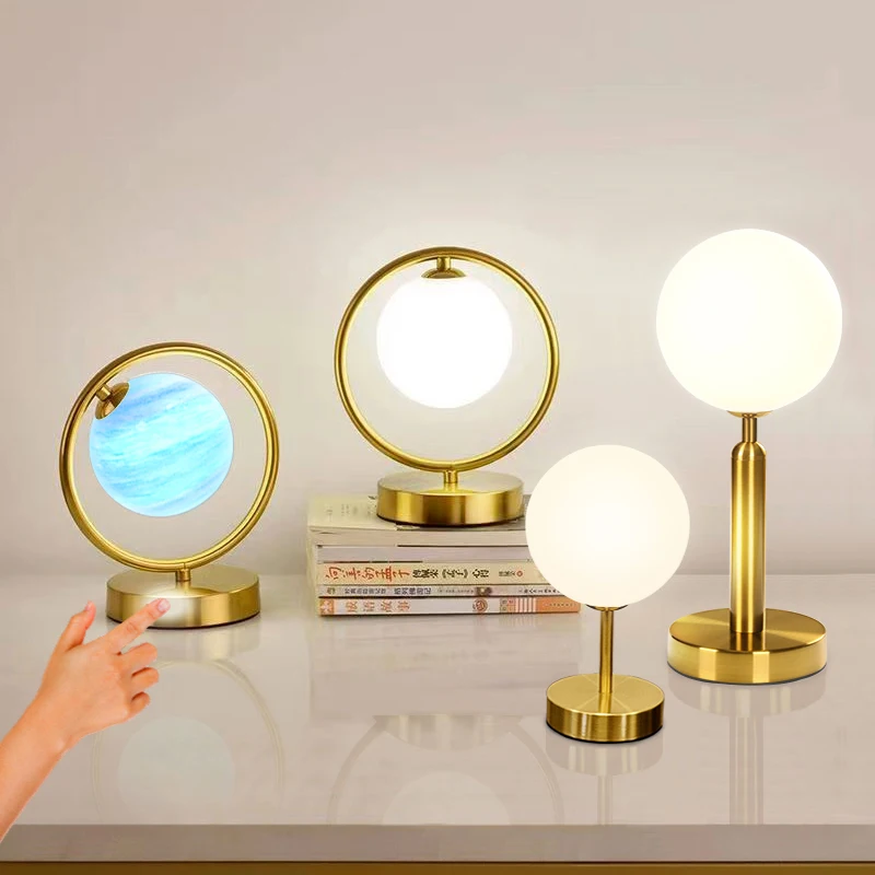 Nordic Glass Ball Desk Lamp With Touch Switch Used For Study Dressing Ta... - $43.79+
