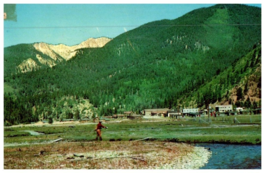 Man Fishing Mountain Range At Red River New Mexico Fishing Postcard Posted 1956 - £6.96 GBP