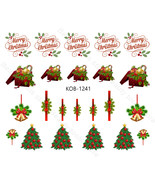 Nail Art Water Transfer Stickers Decal Christmas tree decorations bells ... - $2.99