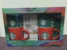 Starbucks 2021 Hot Cocoa/Coffee Holiday Collection Set  2 Ceramic 12 oz Mugs NEW - $17.09