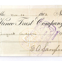 1912 Kineo Trust Company Bank Check E.A. Sampson Dover Maine Signed 1037... - $19.99