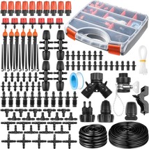 280 Pcs Drip Irrigation Kit, 147Ft Garden Watering System 1/2 1/4 In - $42.99