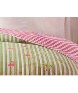 Flamingo Palm Tree Twin Quilt Summer Comforter Tropical Reversible Beach... - £46.22 GBP