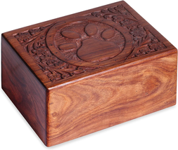 Wooden Keepsake Urn Box, Cremation Urns for Human Ashes, Handcarved Decorativ.. - £19.83 GBP