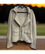 Sweater House Women’s 3 S beige Ivory Cardigan blazer Made In Spain Heav... - $72.57 CAD