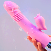 Thrusting G-Spot Rabbit Vibrator,Tongue Licking Clitoris Dildo Sex Toy F... - £51.76 GBP