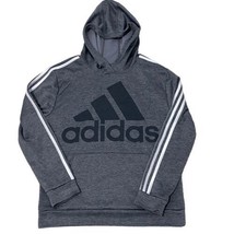 adidas Boys 3-Stripes Classic Hoodie Sweatshirt Size Large 14/16 Grey Pullover - $29.69