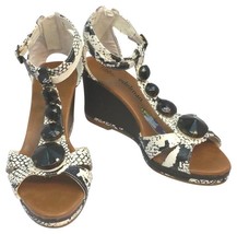 Libby Edelman Women&#39;s Shoes Bani Wedge Sandals Jeweled Shoe Size 5.5  NWOB - £31.58 GBP