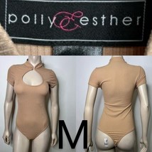 Tan Ribbed Front Keyhole Detail Bodysuit~Size M - £16.44 GBP