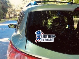 Baby Hero on Board Car Sign Baby Captain on Board Car Sticker Sign Vinyl Decals - £6.02 GBP