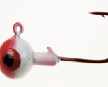 Luck-E-Strike Crappie Magic Round Jig Heads, Red White, 1/16 oz., Pack of 7 - $7.95