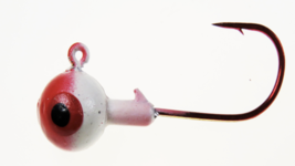 Luck-E-Strike Crappie Magic Round Jig Heads, Red White, 1/16 oz., Pack of 7 - $7.95