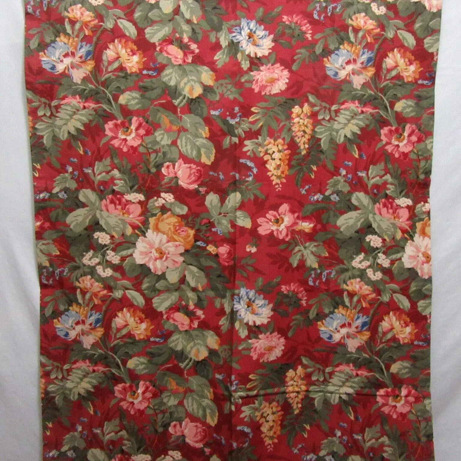 P Kaufmann Floral Multicolor Red Custom 2-PC 80 x 82 Drapery Panel Set - $225.00