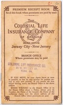 Colonial Life Insurance Company Premium Receipt Book 1948 Jersey City Ne... - $5.76
