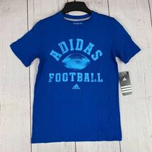 Adidas Football Medium Casual T-Shirt Blue New Youth - $9.99