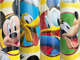 1 Roll Mickey Donald Duck Goofy Birthday Party Gift Wrapping Paper 25 Sq - £5.60 GBP