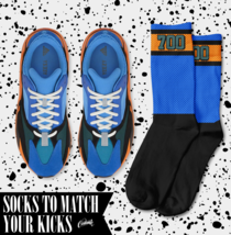 STRIPES Socks for YZ 700 Bright Blue Orange Royal 350 380 500 Sun Shirt - £16.58 GBP