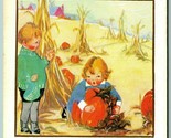 Thanksgiving Day Children With Pumpkin UNP Unused DB Postcard G12 - $9.85
