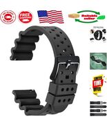 26mm Watch Band for Men - Waterproof FKM Rubber with Black Buckle - $774.08 MXN