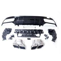 Rear Bumper Diffuser Lip + Exhaust Pipe Kit Silver fits Mercedes Benz W205 15-21 - £413.32 GBP